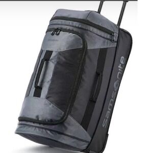 Samsonite Rolling Duffel Bag Black Grey Travel Carry On Luggage 22x12.5x12"